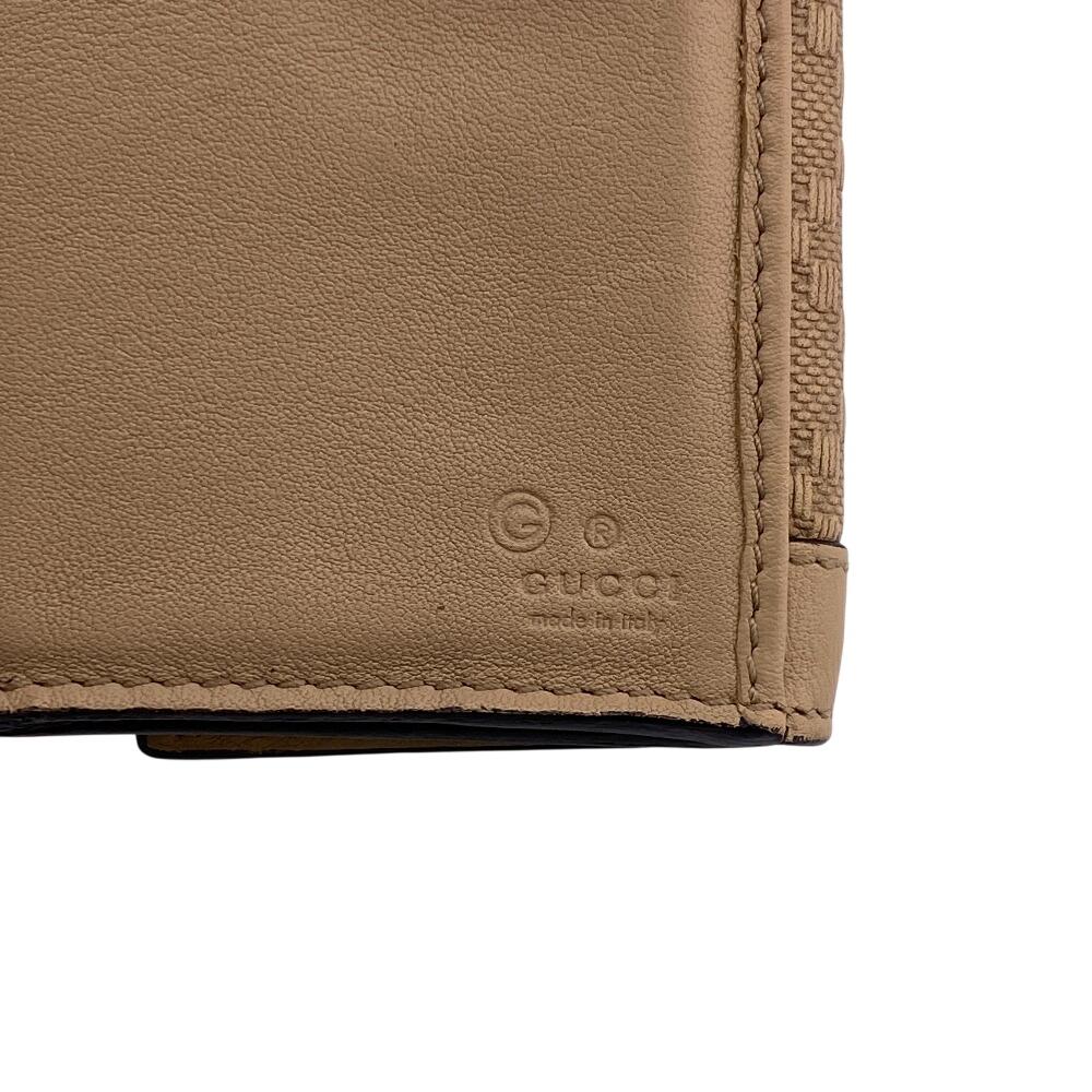 Gucci 231839 W Hook Wallet  Diamante Leather Purse Beige Leather Women Used