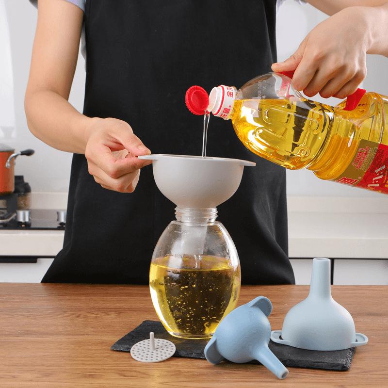 Large and Small Funnel Set with Filter Screen for Oil and Wine Pouring