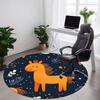 1 Stück Pferde Winter Büro Runder Teppich, Matte Geeignet Für Büro, Unter Bürostühlen Schlafzimmer Wohnzimmer Heimdekoration, Zimmerdeko