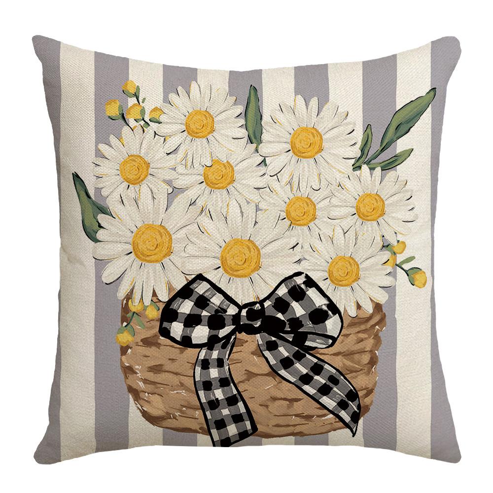 Spring Combination Pillow, Simple Letter Print, Sofa Pillow, Bedside Cushion, Linen Pillow