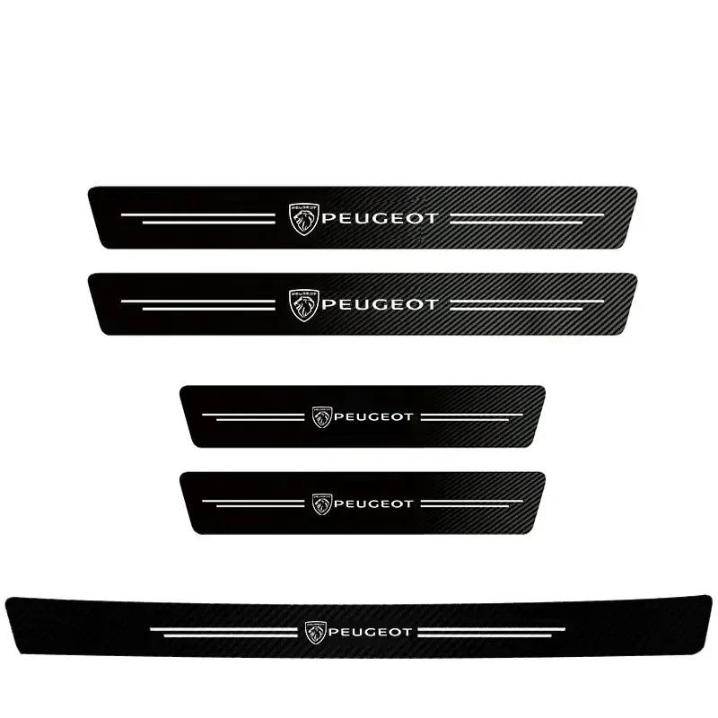 Car Sticker 2025 Hot 1/4/5Pcs Car Stickers Threshold Strip Carbon Fibre For Peugeot 206 307 308 3008 207 208 407 508 2008 5008 1