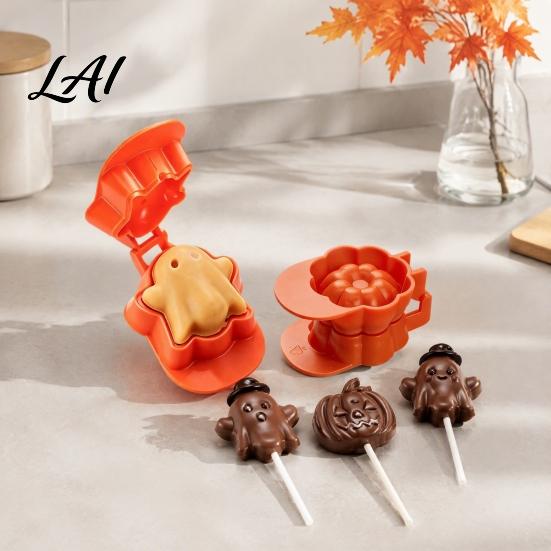 Holiday Themed Chocolate Molds Halloween Cake Pop Mold Kit Pumpkin Ghost And Silicone Reusable Food Grade Baking Supplies Fondant Set 3D Tool