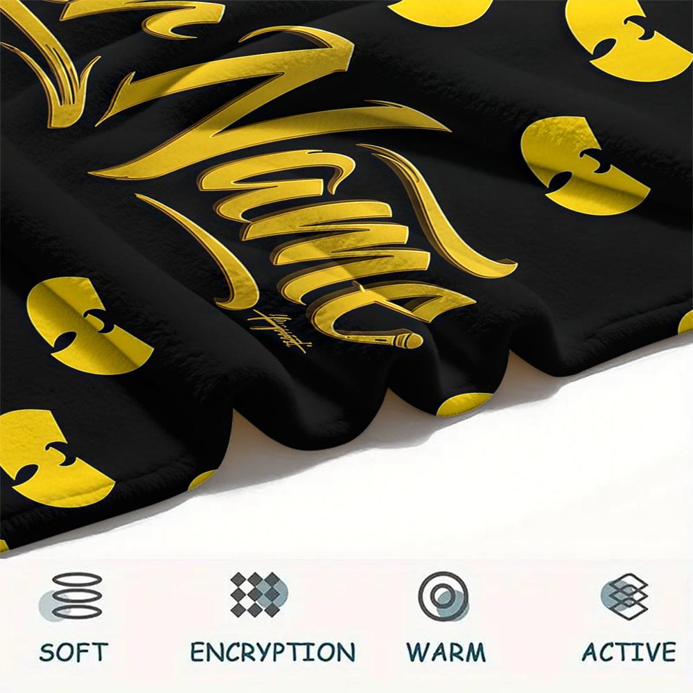 1PC Custom Name Wu-Tang Clan Patterned Flannel Blanket Suitable For All Seasons for Home Decor Warmth and Comfort Gifts Holiday Present -HE228
