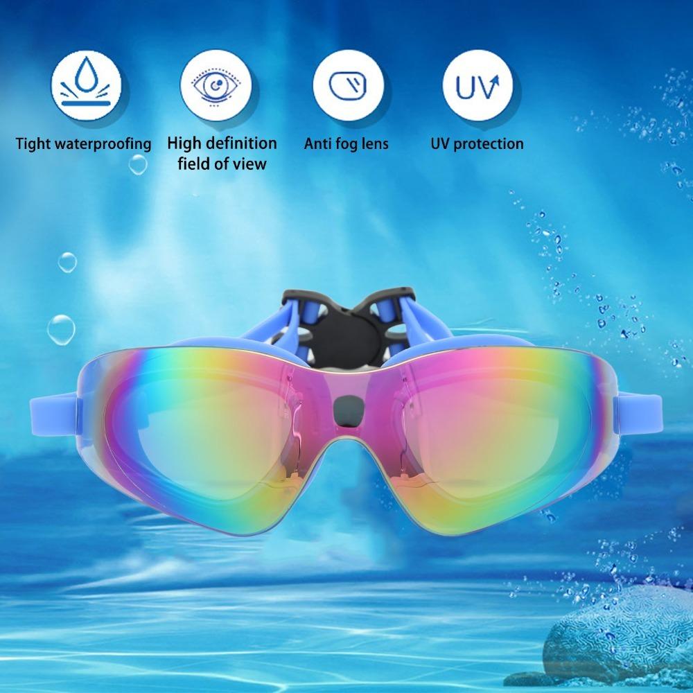 Anti Fog Swimming Goggles with PC Mirror Silicone Goggles Durable Swim Glasses Water Sports