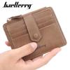 Baellerry Men's Korean Style Slim Card Holder: Multi-Card Slot, Driver's License Coin Purse with Simple Zipper Buckle