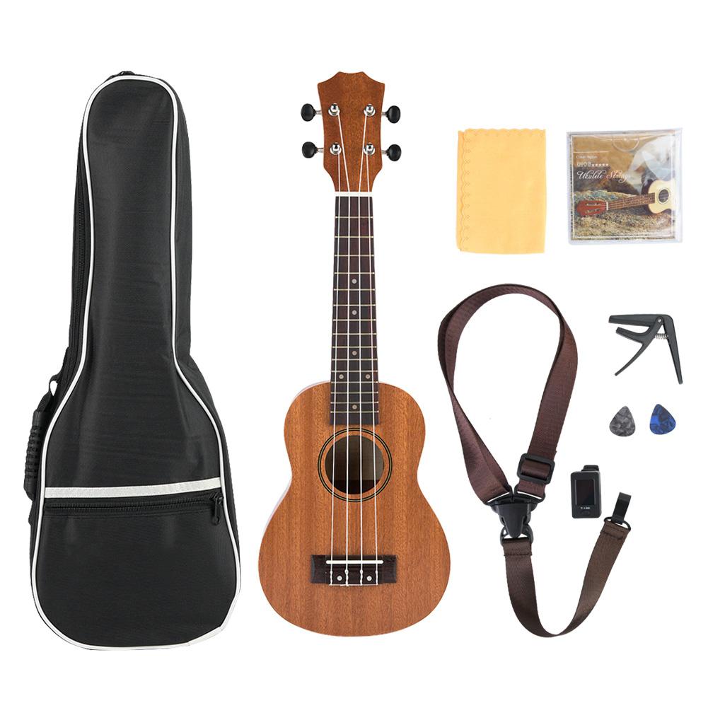 21 Zoll Sapeli Ukulele 4 Saiten Musikinstrument Spielzeug Geschenk für Anfänger Schüler Kinder