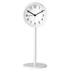 SUOKOMR Table Clock, Alarm Clock, Desk Clock, Metal, Easy To Read, Scandinavian Style, Stylish, Simple, Continuous Second Hand, Quiet Alarm, Battery O