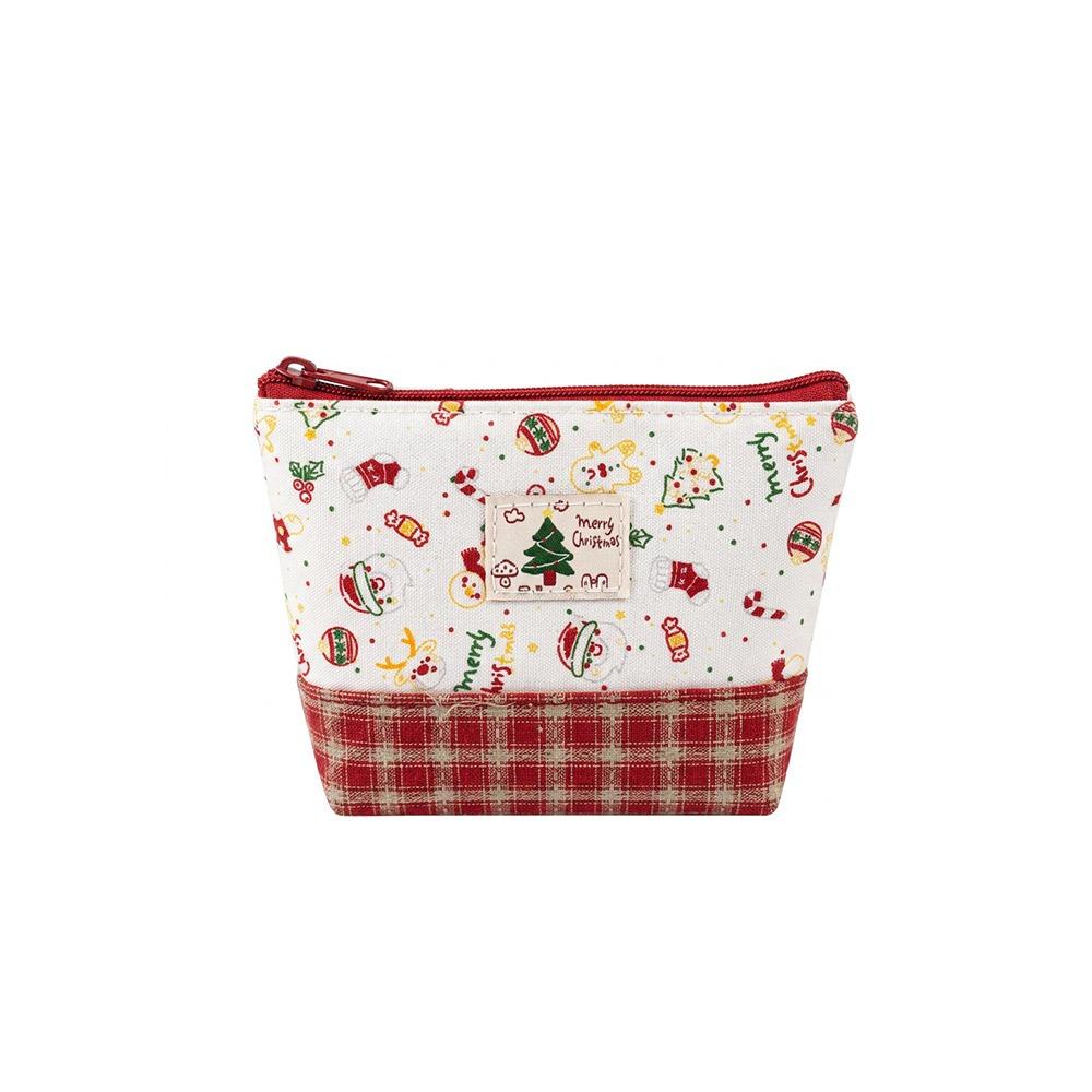 

Christmas Print Pencil Case Canvas Coin Purse Multi-Size Storage Bag 2
