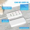 Power Strip Surge Protection Multi Socket 6 Outlets UK/US/EU Plug 1.8m Extension Cord with Type C 4USB Port Electrical Table Socket