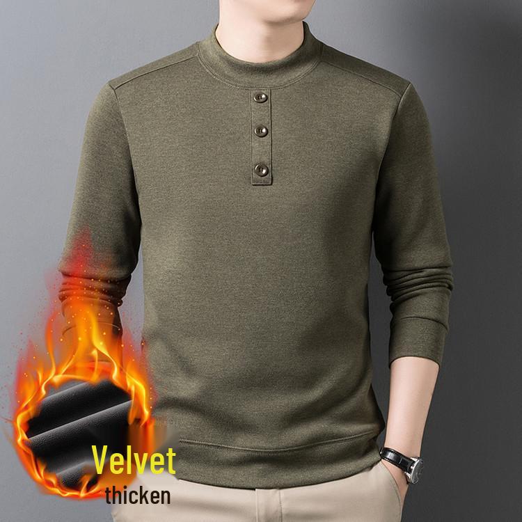 Men s Warm Fleece Stand-up Collar Sweatshirt - 2025 Autumn/Winter Collection 2XL зелёный