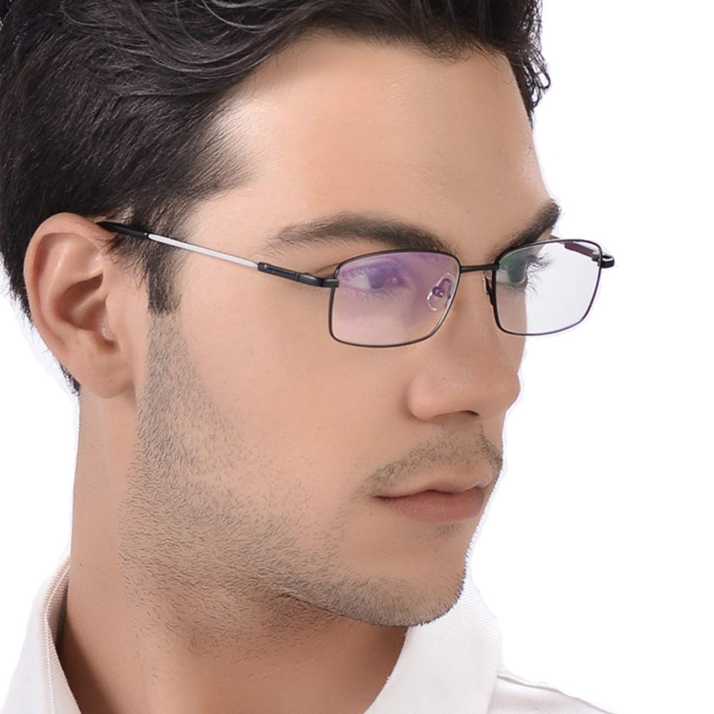 KLESIA Reading Progressive Bifocal Glasses with Memory Blue Light and UV400 Protection Glasses, Focus, Alloy, (2.5, Black)