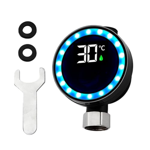 Thermomètre de douche avec affichage numérique LED, Moniteur de température de salle de bain étanche pour pommeau de douche, Robinet et Baignoire