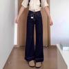 Women's 2025 Spring/Autumn Wide-Leg Jeans - Slimming, Plus Size, Loose Fit, Micro-Flared Pants