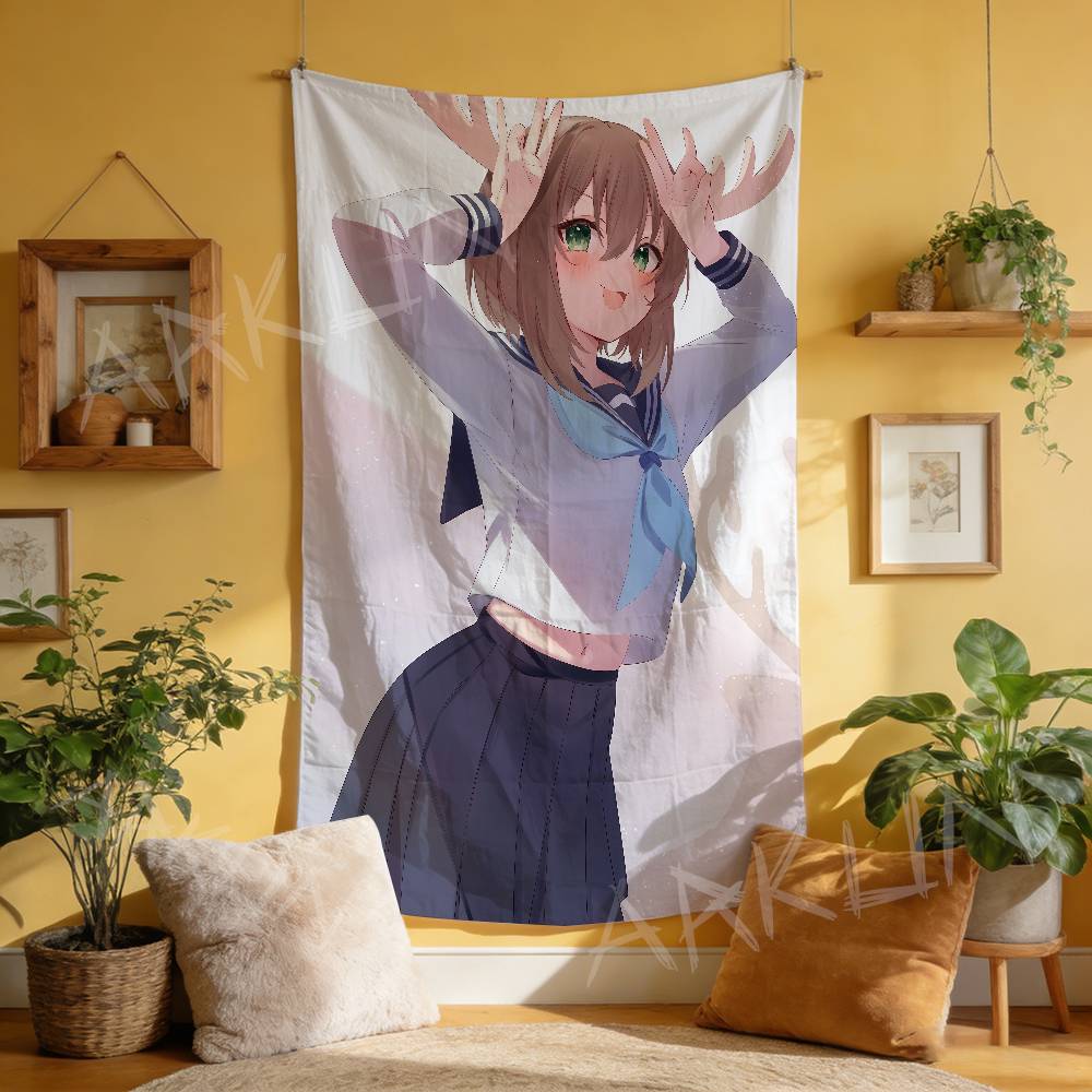 Anime Nokotan Cute Noko Shikanoko Tapestry Decoration Bedroom Dormitory Background Cloth Holiday Party Living Room Club Cloth
