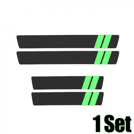 4x Carbon Fiber Leather Car Door Plate Sill Scuff Cover Anti Scratch Sticker #2