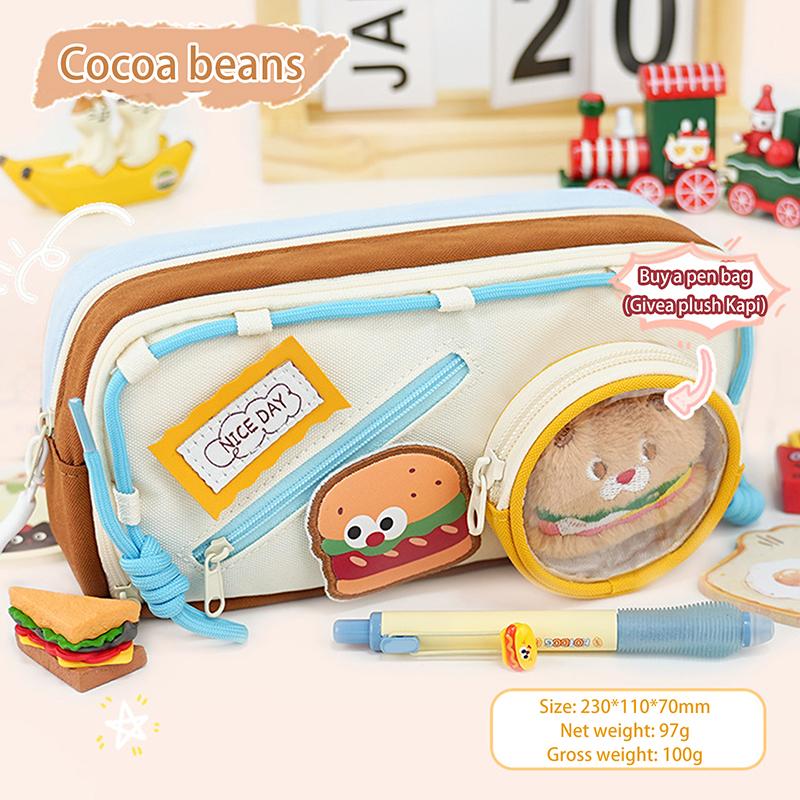 Cartoon Pencil Case Ins Large Capacity Pen Bag Stationery Organizer Student Portable Pencil Storage Bag