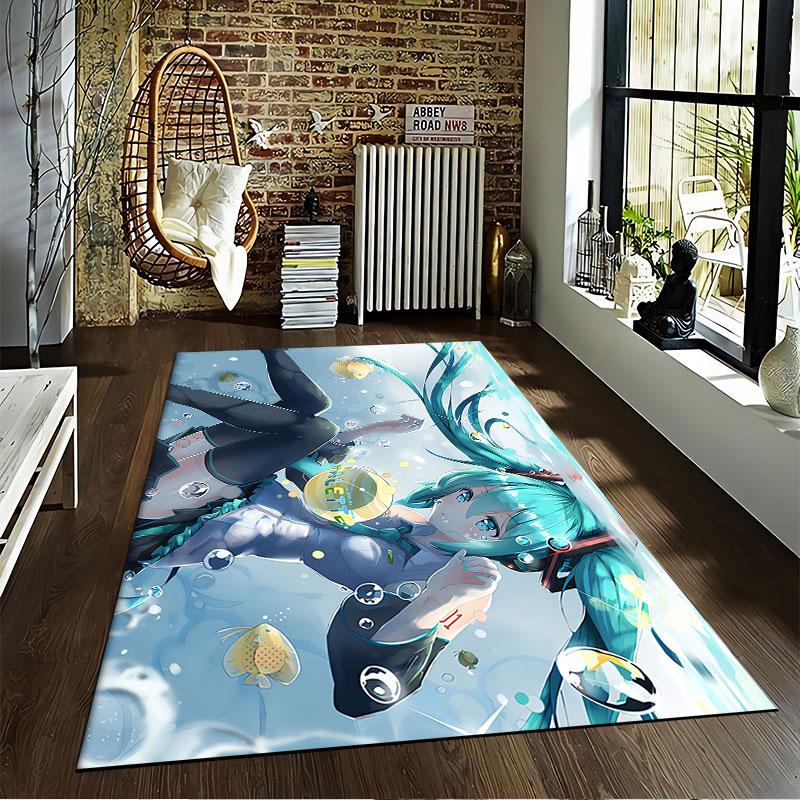 Anime Girl Underwater Art Suitable As a Non-slip Mat for the Living Room or Bedroom Sofa