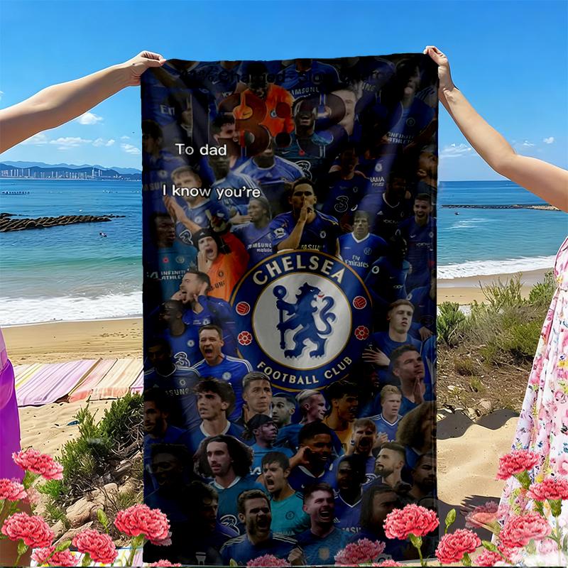 football club.C Print Beach Towel, Versatile Lightweight Absorbent Beach Towel for Pool Surf Yoga Bathroom, Perfect Birthday Holiday Gift