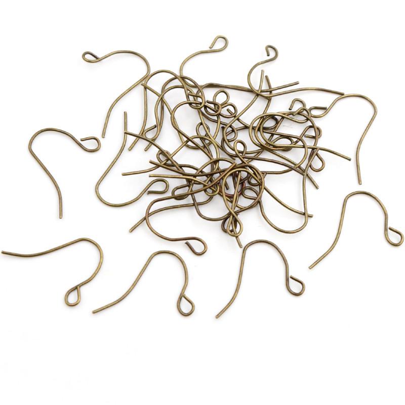 100pcs/lot 21x12mm Silver Plated Gold Color Earring Findings Ear Hook Earrings Clasps For Jewelry Making DIY Earwire Supplies