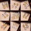 Simple Gold Bean Stud Earrings Minimalist Unisex Fashion Earrings For Men And Women