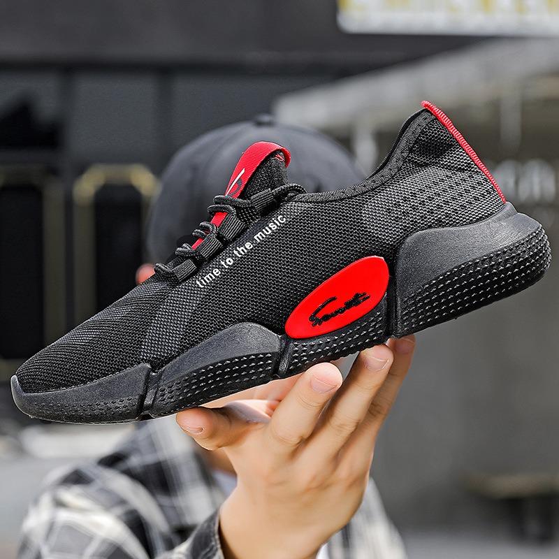 Men's New Arrival Fly-Knit Mesh Casual Running Sneakers – Breathable Lightweight Lace-Up Cloth Shoes, Trendy Comfortable Athletic Footwear for Daily
