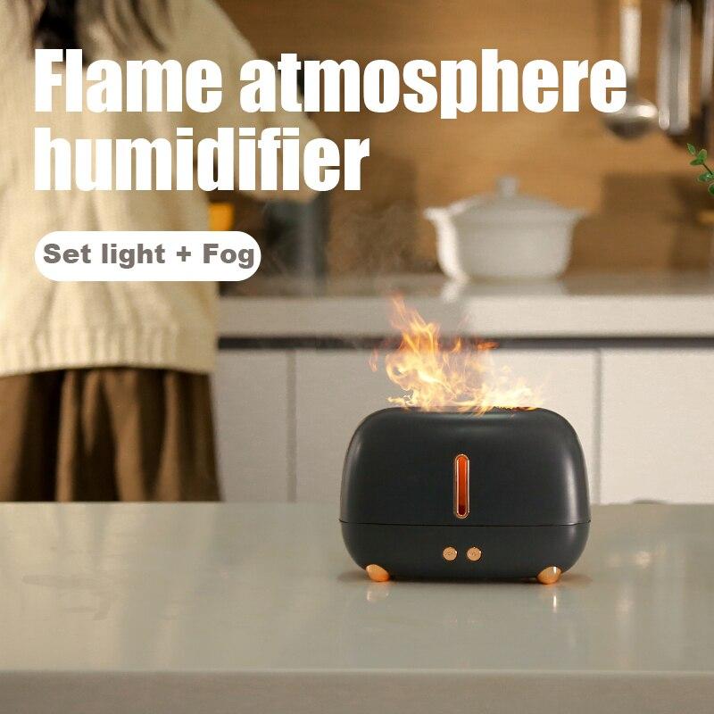 Portable Mini USB Air Humidifier Electric Flame Aroma Diffuser Automatic Mist Oil Home Car RV Electric Flame Aromatherapy