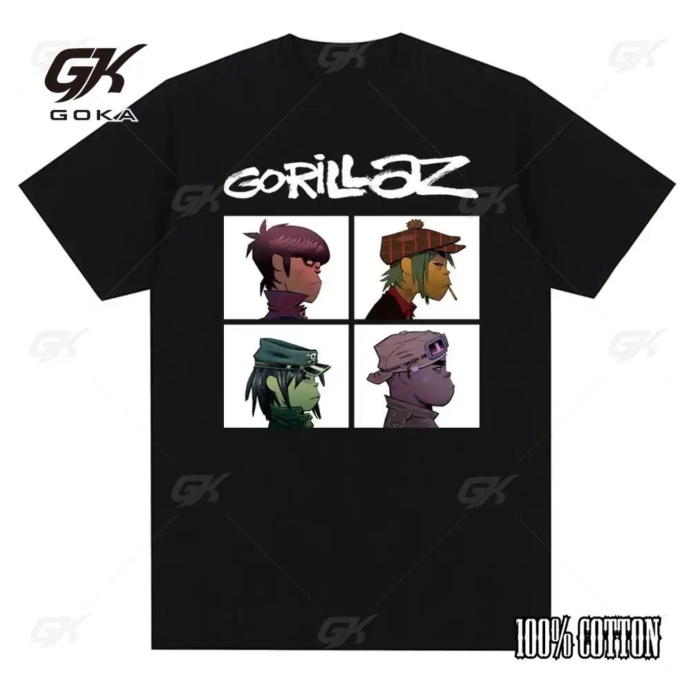 Music Band Gorillazs Punk Rock Print T Shirt 90s Casual Funny Fashion Short Sleeve Plus Size T Shirt Unisex Clothes Tops
