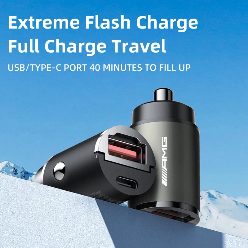 GLC GLB 60W Car Charger USB Type C Phone Fast Charging Accessories For Mercedes Benz AMG W204 W205 W203 W212 W211 W213 W201 W21