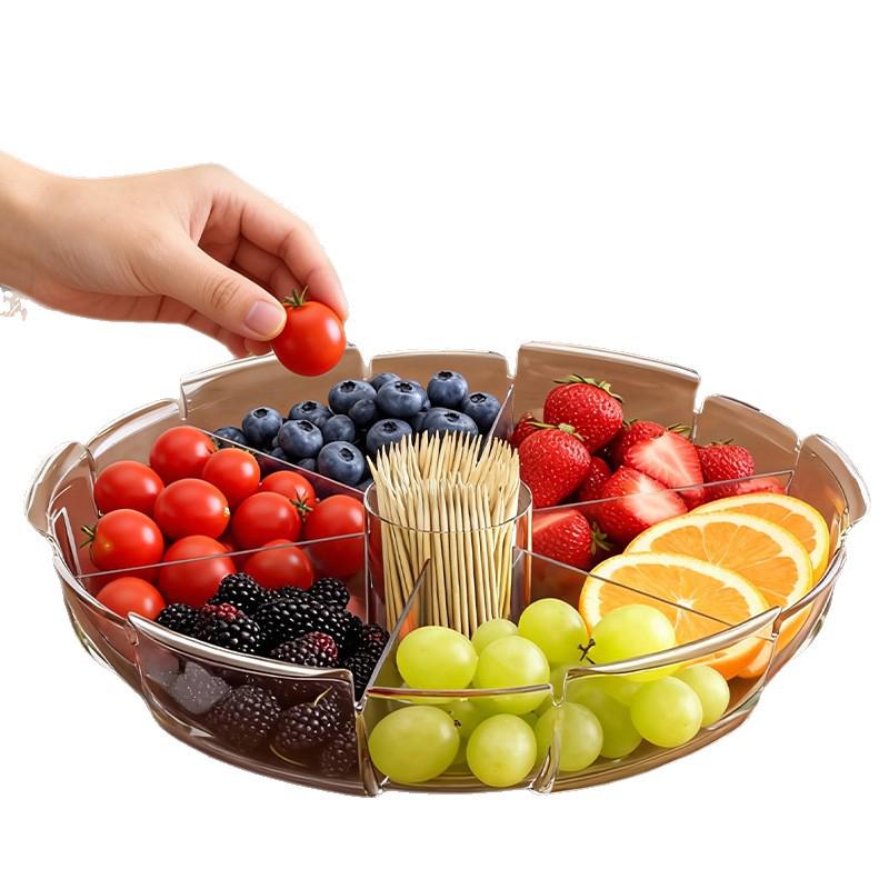 High Transparency Thickened Fruit and Nut Display Plate for Living Room