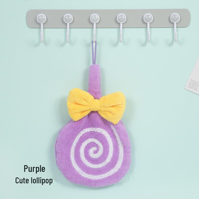 Süßes Gänse-Korallenfleece zum Aufhängen Handtuch - Cartoon Absorbierendes Küchentuch