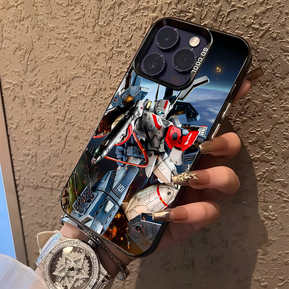 

R-Robotech Macross Black Matte Shockproof CoverPhone Case For iPhone 17,16,15,14,13,12,11,Pro,XS,Max,Plus,Mini,SE4,E iPhoneX
