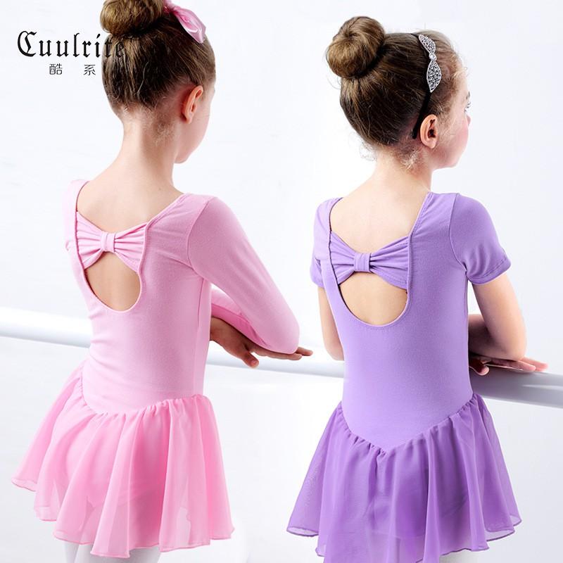 Girls Ballet Dance Leotard Short Sleeve Toddler Dancewear Kids Practice Performance