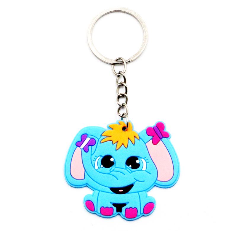 Jungle Animal Cartoon Keychain - Cute PVC Epoxy Pendant for Car Keys