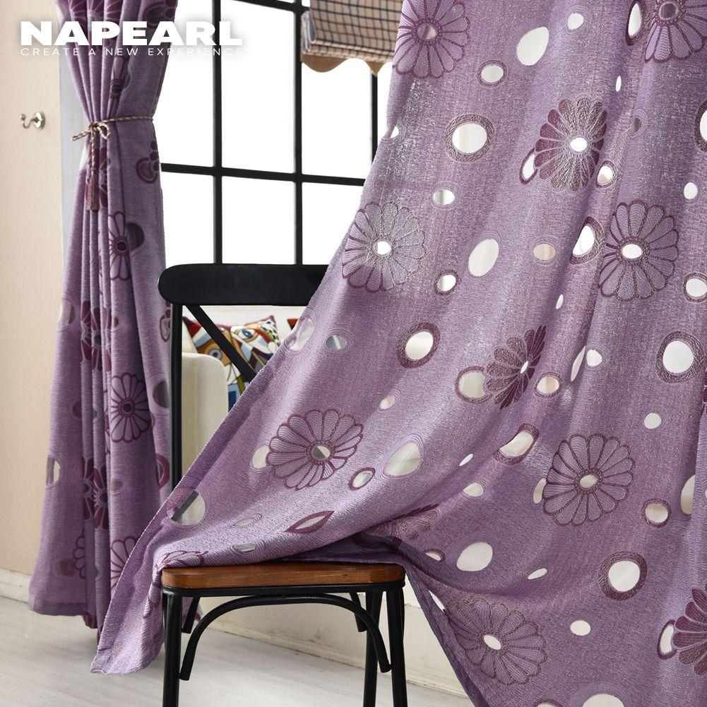 1 Stück NAPEARL Eleganter Blumen Jacquard Tüllvorhang für Schlafzimmer Wohnzimmer Fenster Heimdekoration