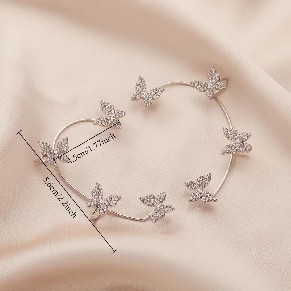 Butterflies Without Piercing Clip Integrated Earring Shiny Zircon Earring Clip Wedding Party Jewelry Gift  Clip on Earrings