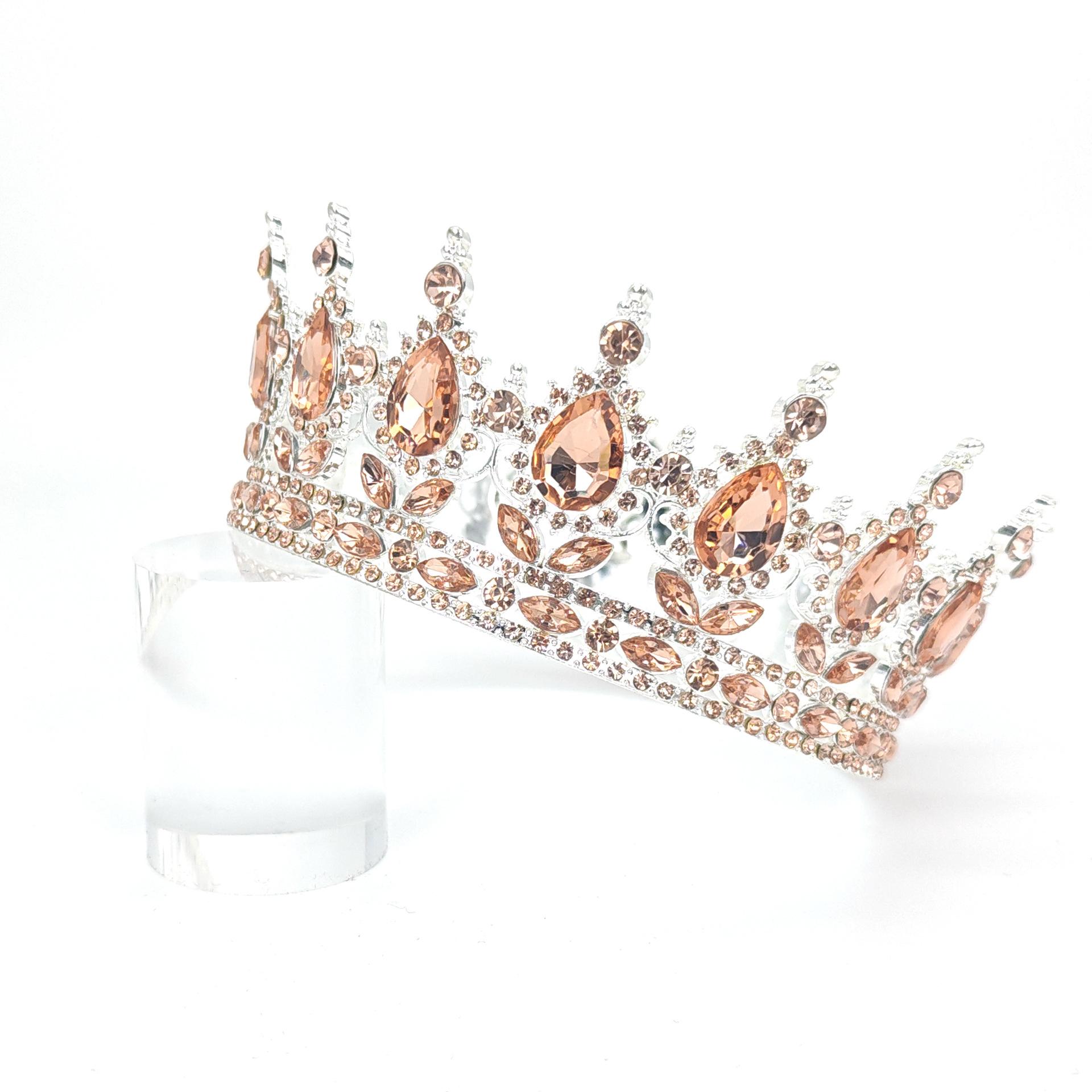 

Круглая корона невесты в стиле барокко, корона в форме капли воды с бриллиантами, винтажная королевская корона для показа