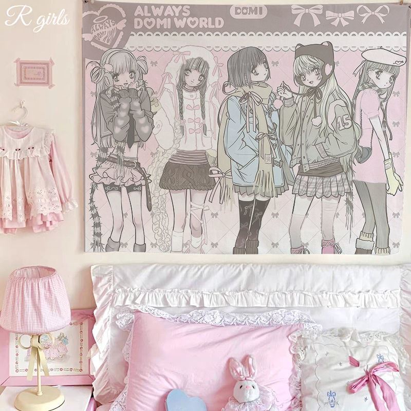 

Sweet Cool Girl Tapestry Cute Beautiful Girl Background Hanging Cloth Bedroom Decor Living Room Wall Hanging Art 74x94cm(29x37in)
