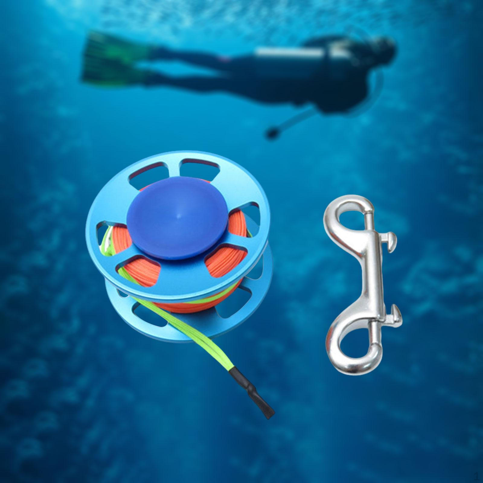 

Compact Dive Reel with Dual Snap Clip for Water Activities синій