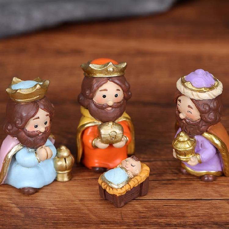 Christmas Manger Decoration Set Cartoon Jesus Holy Bedroom Living Room Decor