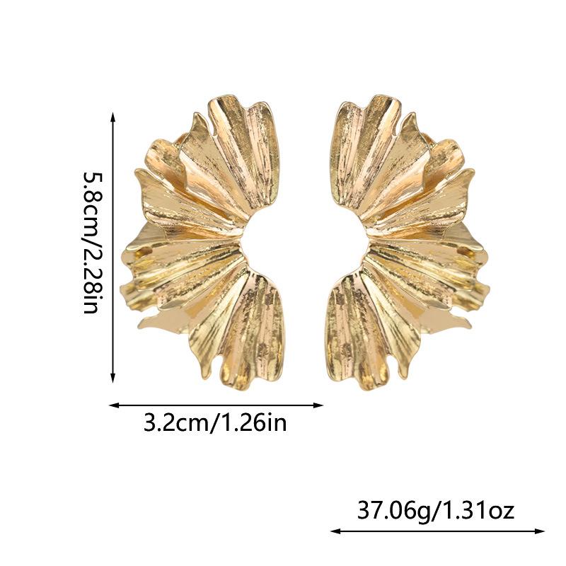 Exaggerated Vintage Multi-Layer Floral Ginkgo Leaf Earrings for Women