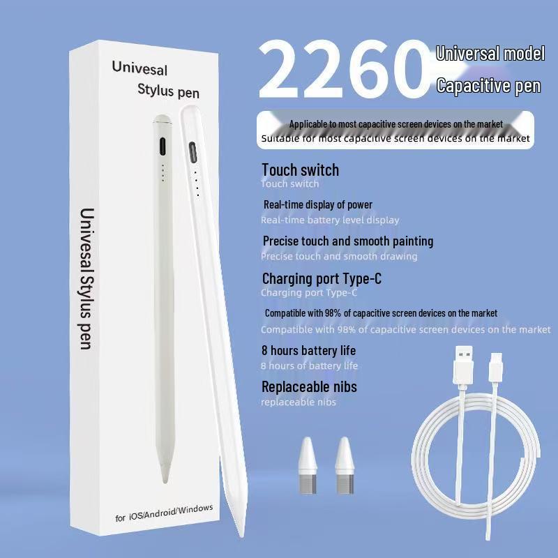 Universal Capacitive Stylus for Apple, Android Phones, Tablets, iPads; Compatible with Huawei, Xiaomi Touchscreens.