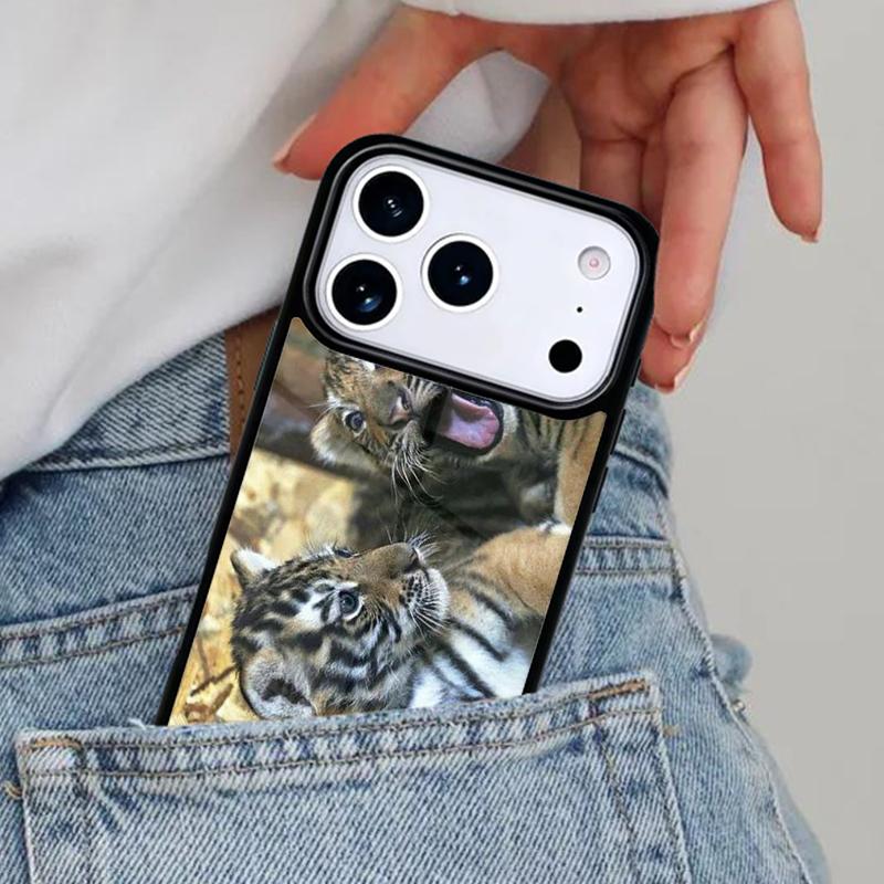 Zoo Animals 1 Tiger Cubs Phone Case for iPhone 17ProMax 12 13 14 15 16e 17 Pro Max Plus Air Cover