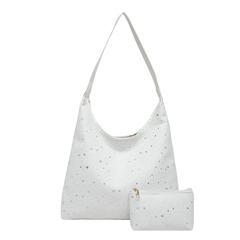 Wind Sequined Star Canvas Bag New Large Capacity Shoulder Bag Simple Versatile Tote Bag