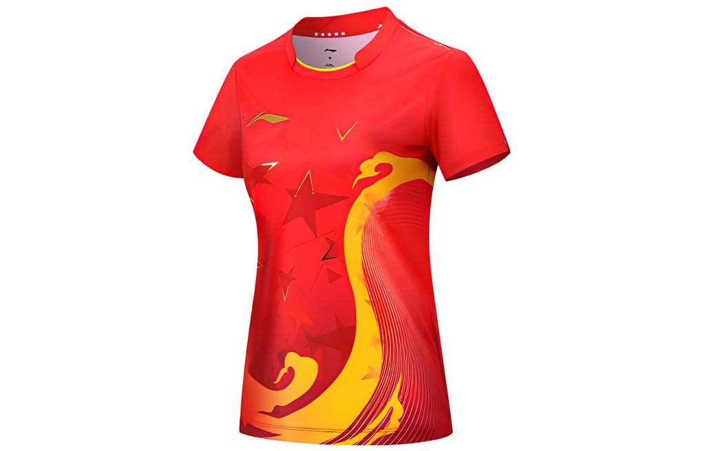 Li Ning Table Tennis Collection T Shirt Men's Total Cherry Red AAYS256-1