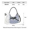 Fashion Bow Handbag for women Sweet Print Metal heart Pendant Underarm pouch Single shoulder Commuting Hand-held Crossbody bag