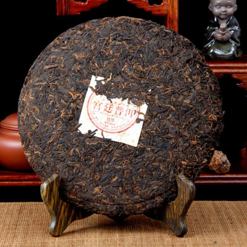 Natural 357g Menghai Ripe Pu'er Tea Cake Yunnan Health Brewing