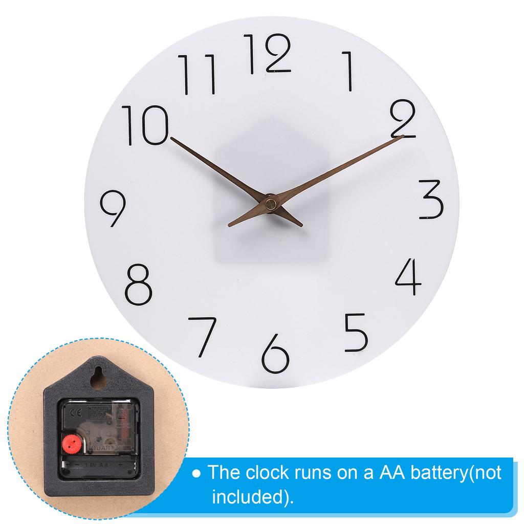 12/14 Inch Silent Non Ticking Wall Clock Wooden Clock Modern Wall Clocks Decorative for Home Living Room Bedroom Office Kitchen