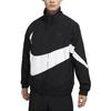 Nike Big Swoosh Woven Windbreaker Full-Zip Stand Collar Casual Sports Jacket Men Black White DV1363-010