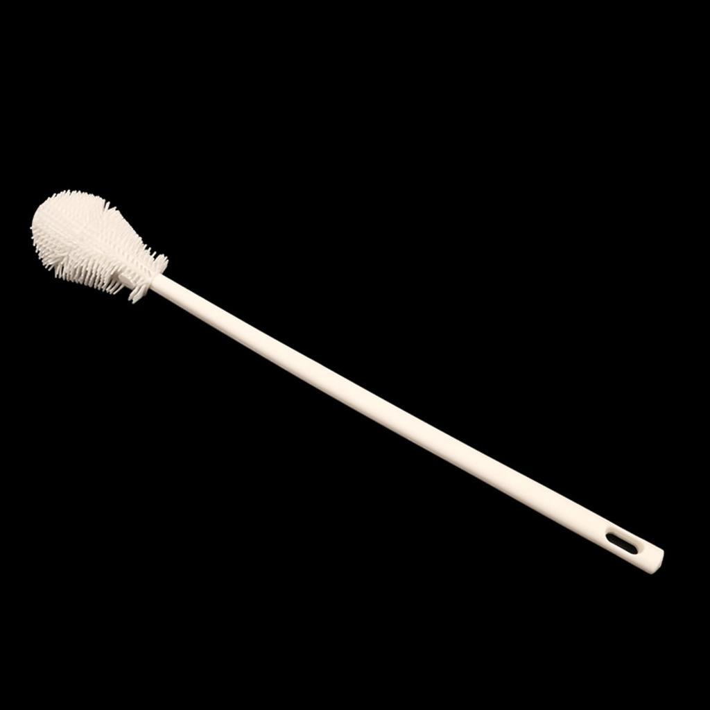 Silicone Cup Brush Head Long Handle Cup Scrubber White Kitchen Cleaning Tool Wineglass Bottle