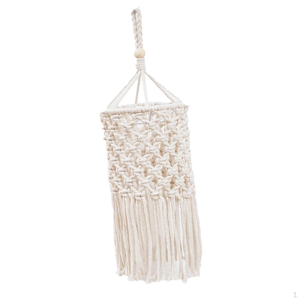Bohemian Light Shade Hanging Pendant Cover Macrame Lampshade Boho Lamp for Coffee